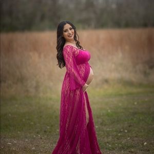 burgundy lace maternity dress